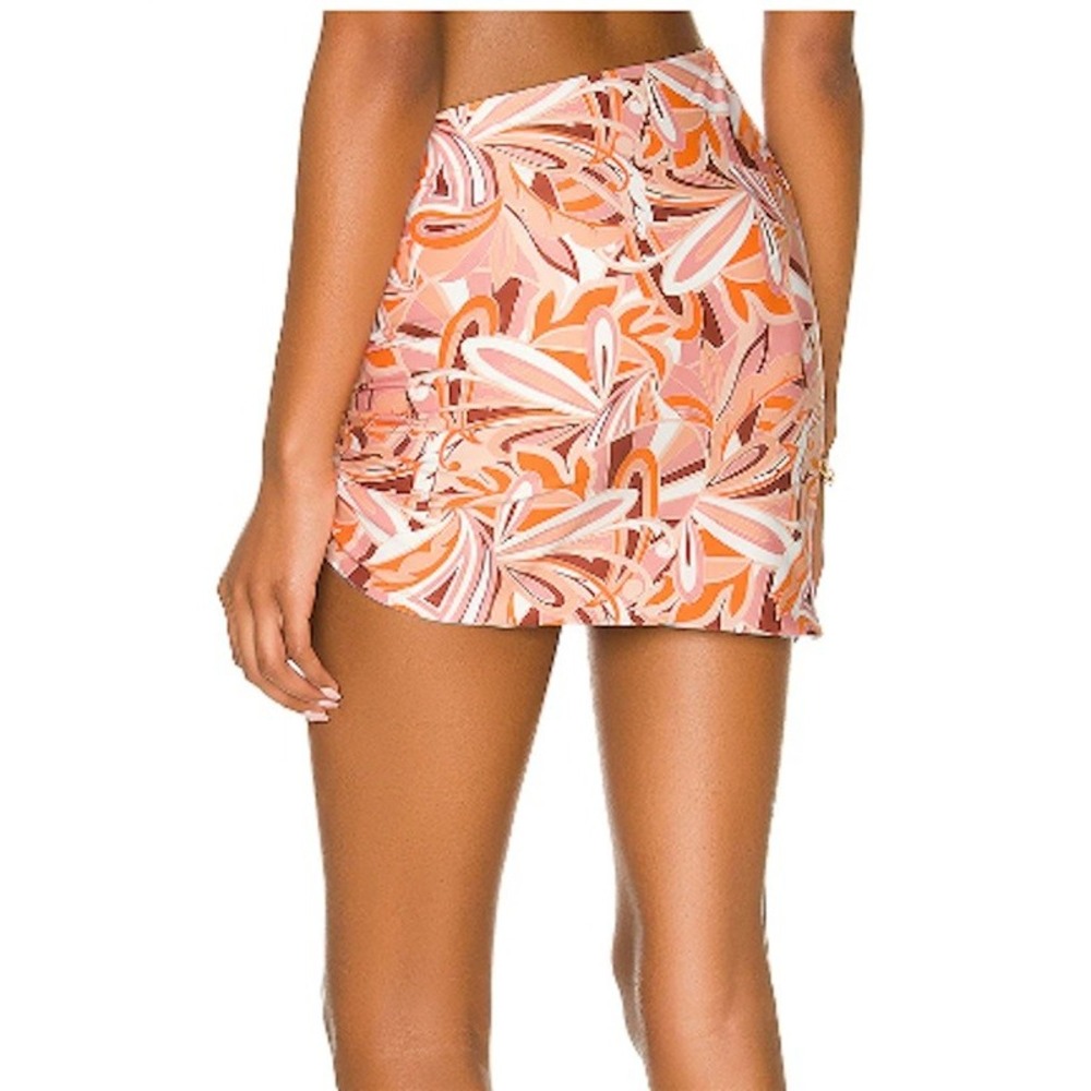 NWOTD L Space M Tessa Brooks Isla Skirt Psychedelic Summer Orange White 120739 - Picture 2 of 2